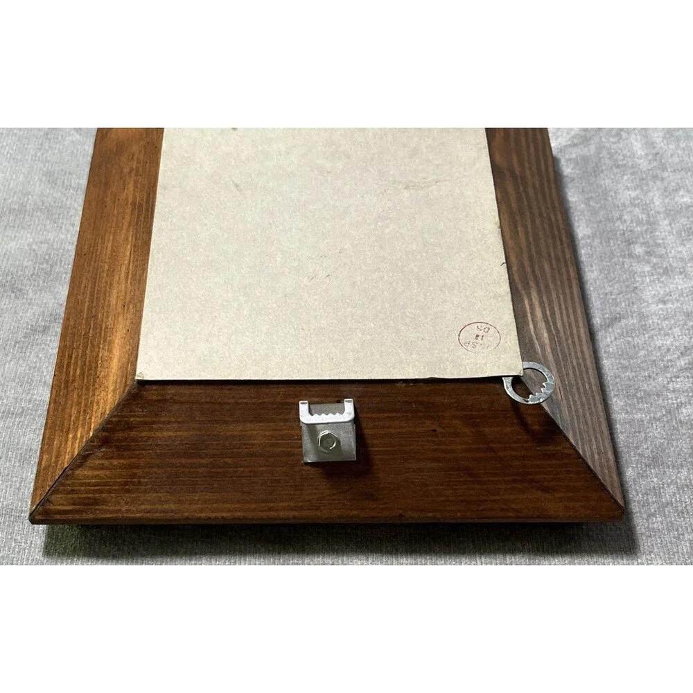 Vintage Rustic Carved Wood Square Accent Mirror Ornate 8.5 x 8.5